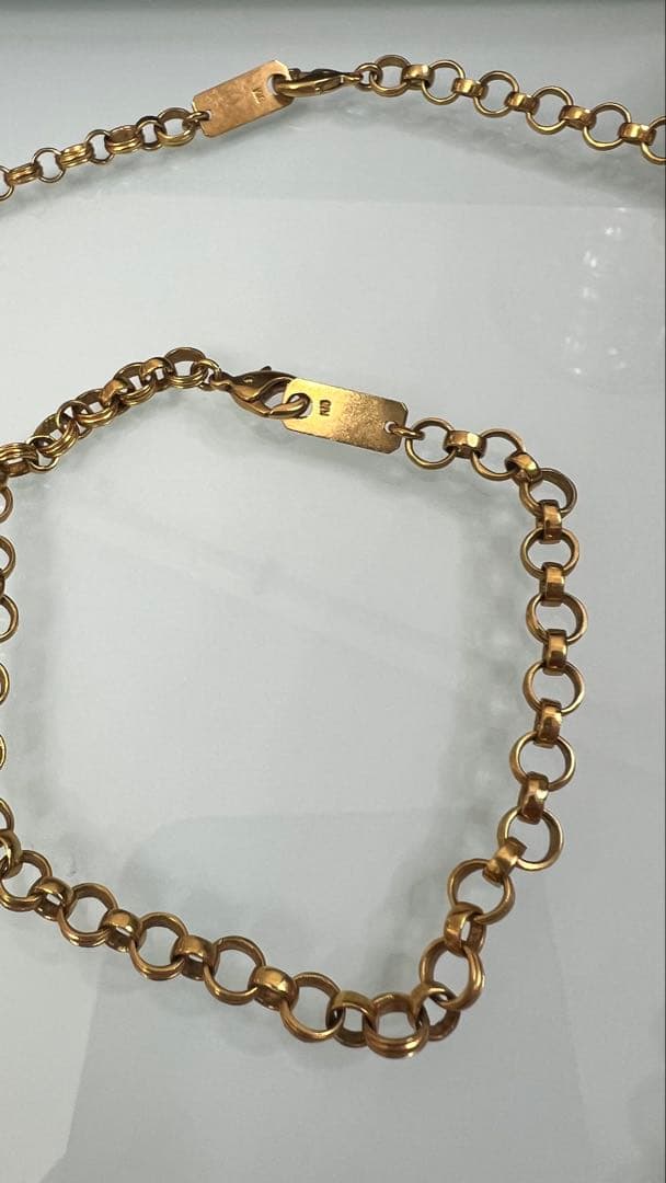 材質k18ネックレスブレスレットセットK18 N1052