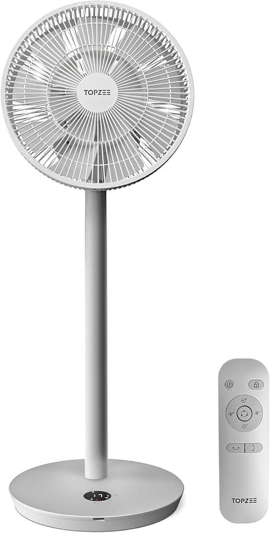 扇風機 26段階風量調整 12時間タイマー 首振り360° リモコン　グレー