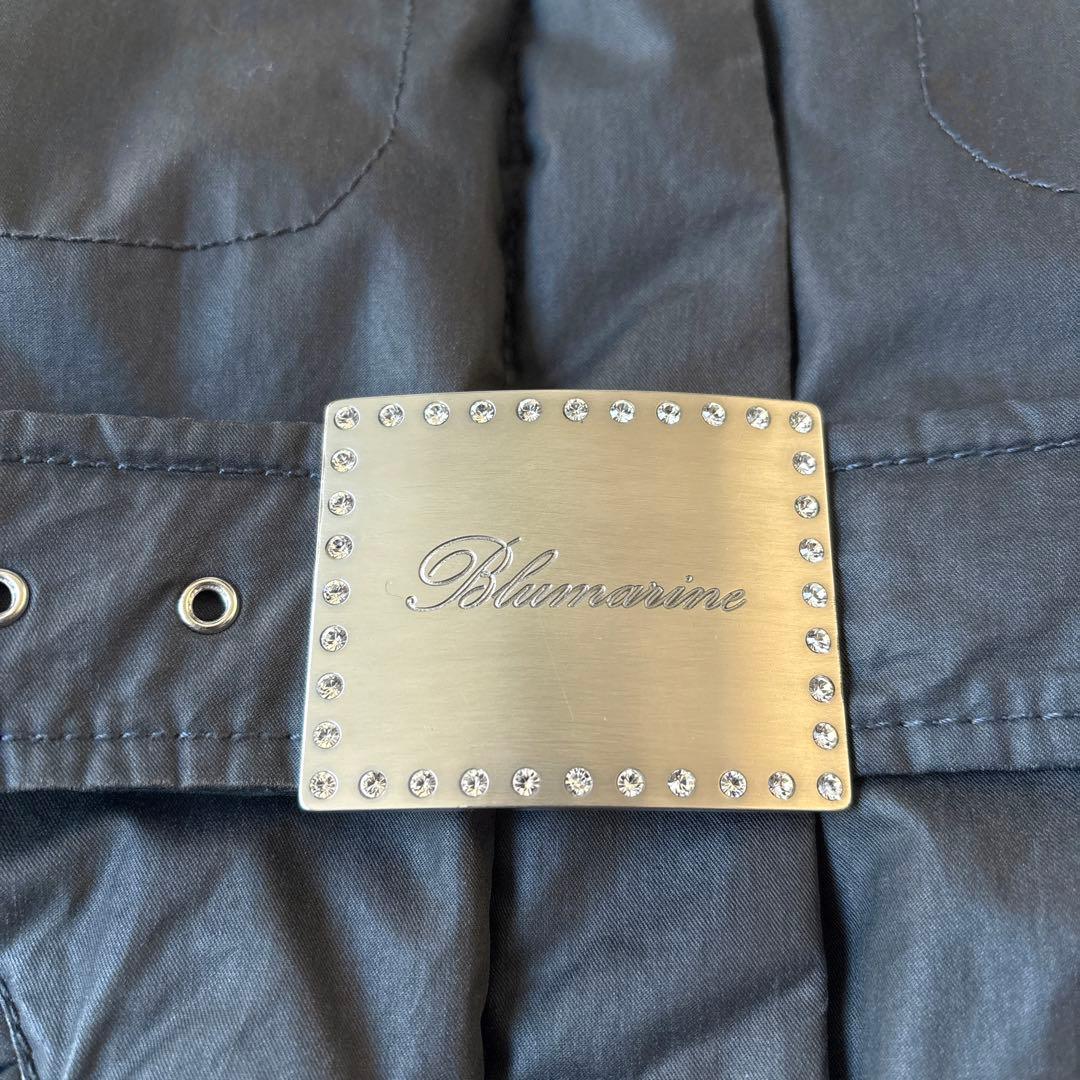 美品 ブルマリン ベルト付 コーティングコットン ショート ダウンジャケット