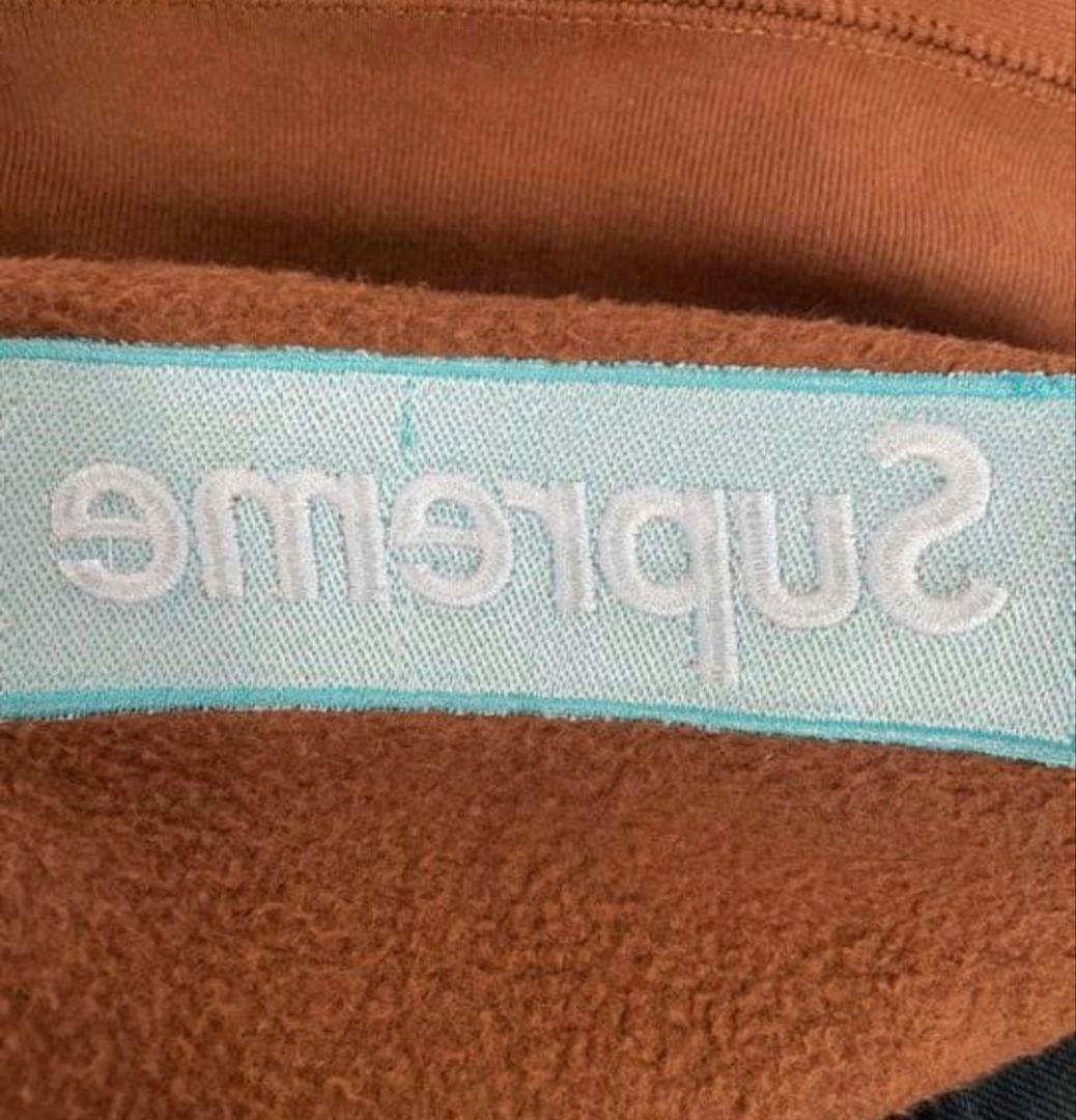 2017 シュプリームボックスロゴパーカー 茶 ティファニーブルー