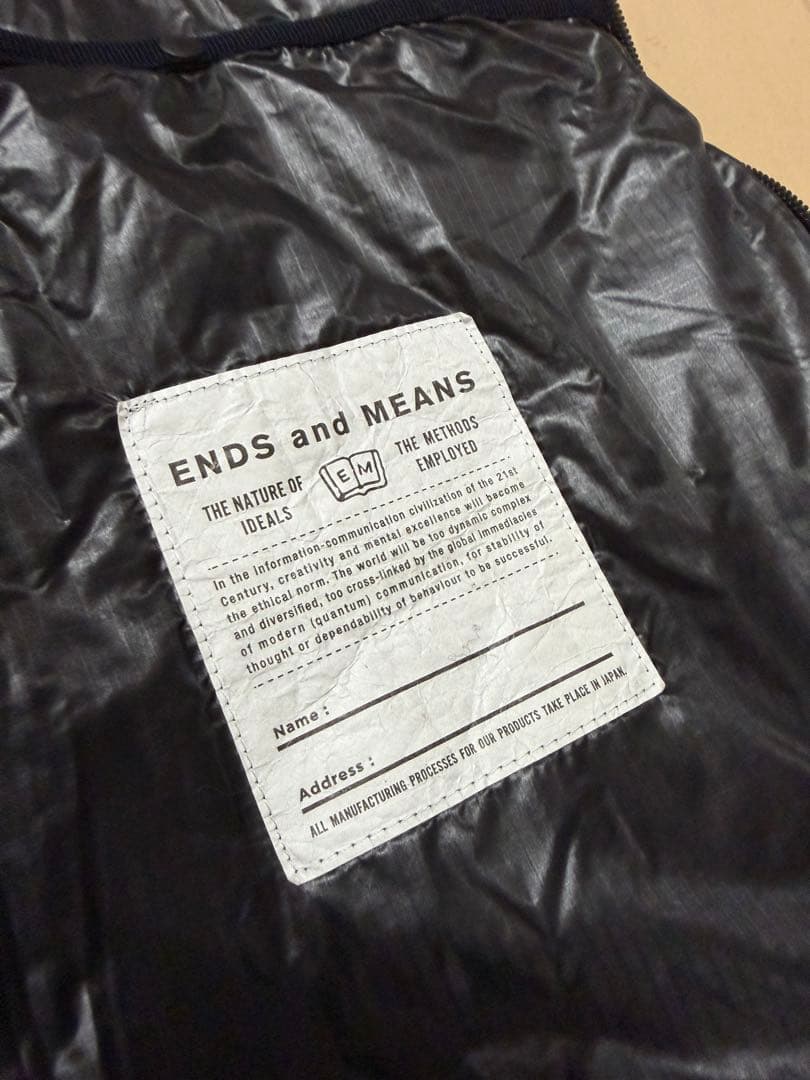 ends and means Tactical Puff Vest エンズ