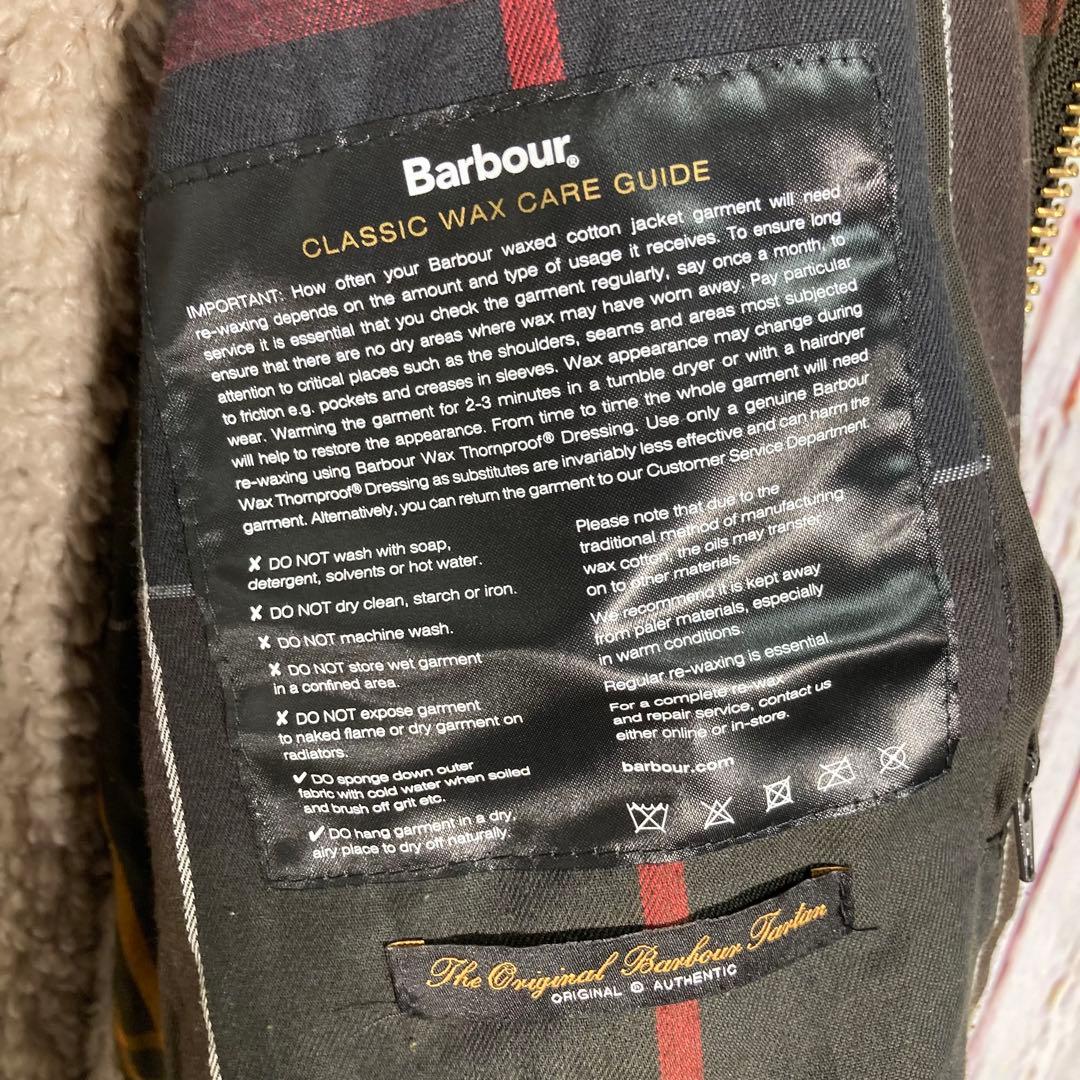 【希少】Barbour バブアー オイルドジャケット　モッズコート　茶　ロゴ