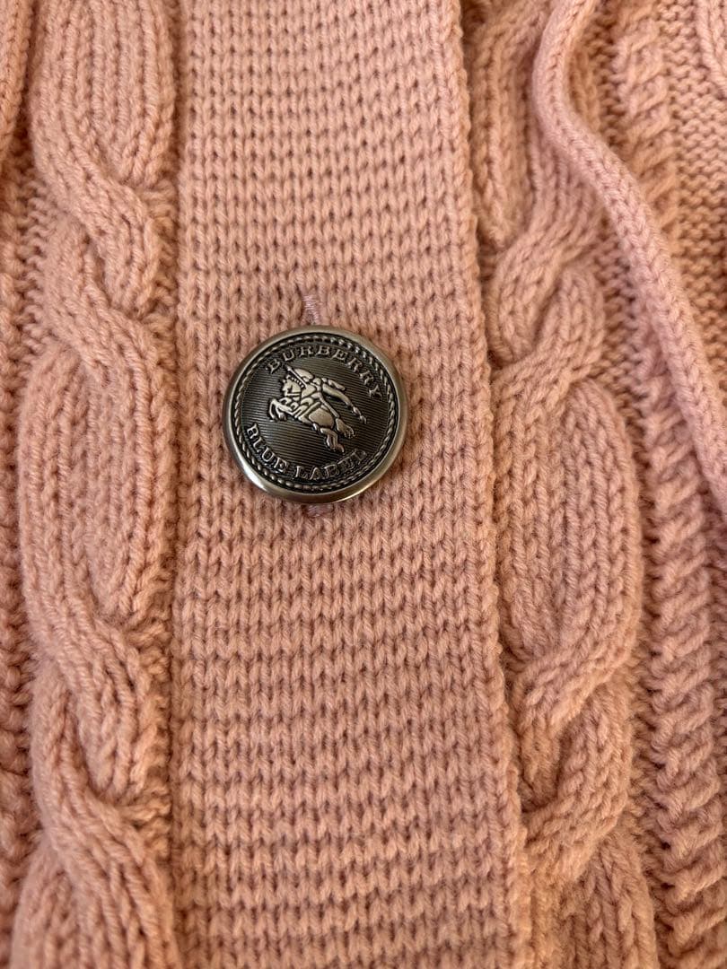 【美品】バーバリーブルーレーベル ロングニットカーディガン コート アウター