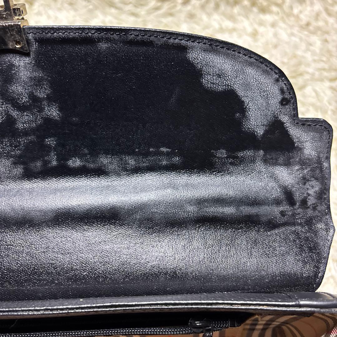 Burberrys フォーマル ハンドバッグ 筒形 ノバチェック 黒 ブラック