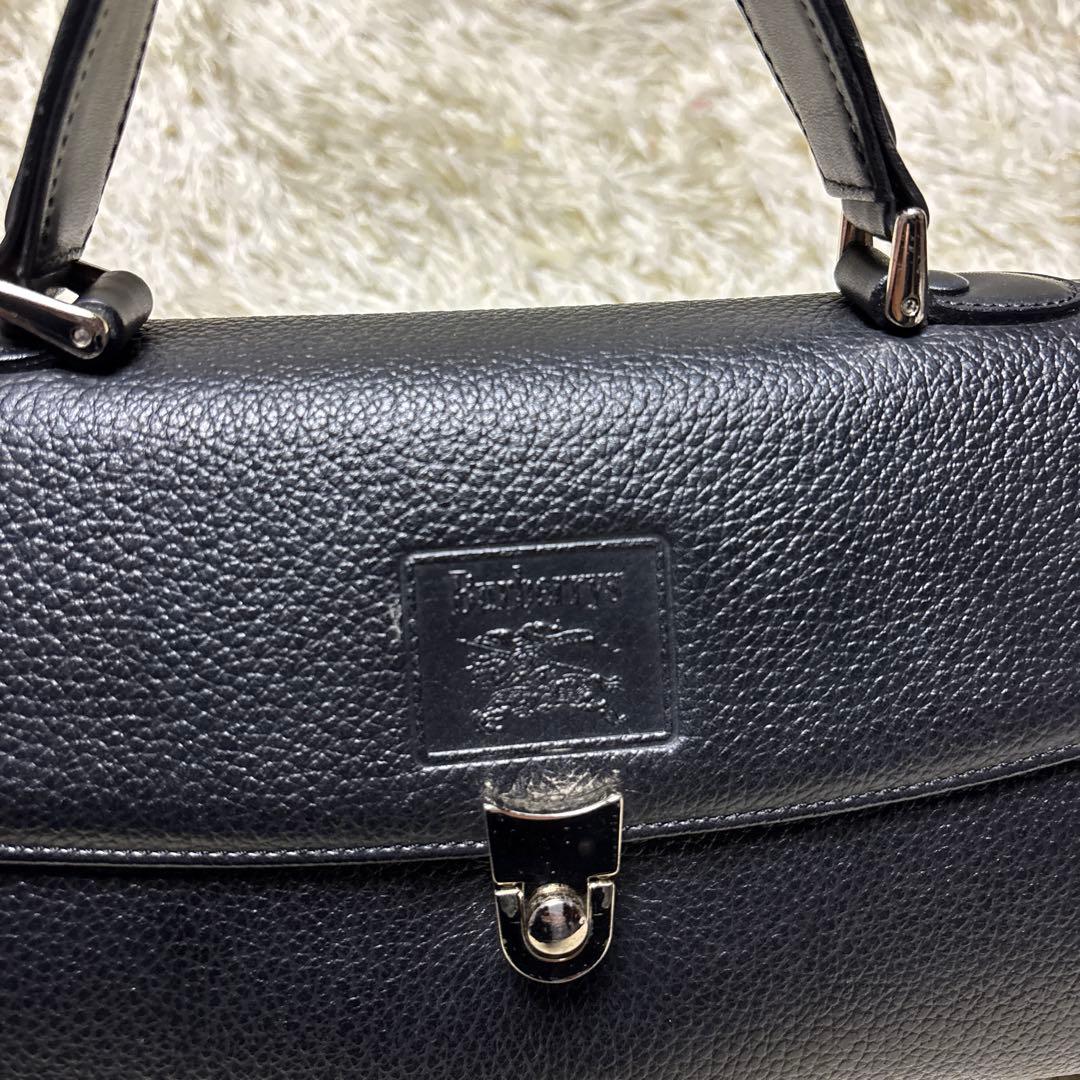 Burberrys フォーマル ハンドバッグ 筒形 ノバチェック 黒 ブラック