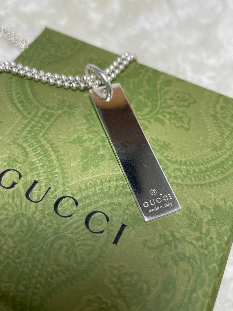 GUCCIグッチ プレートダブルボールチェーンネックレス　フルセット