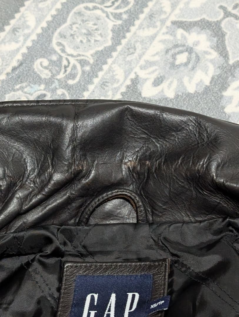 茶芯 90s オールドGAP ビンテージ レザージャケット ライダーズ 革ジャン