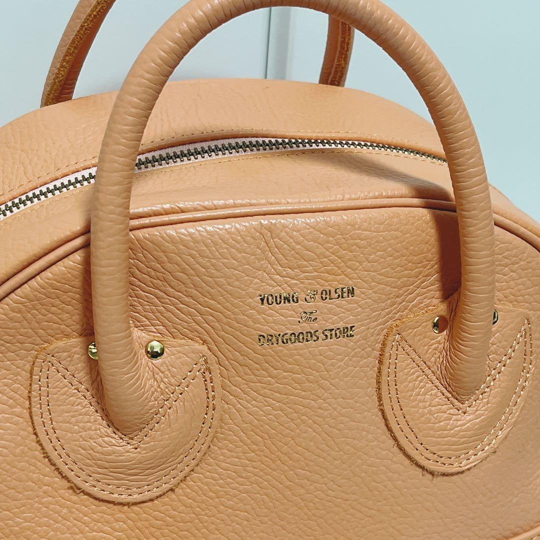 ヤングアンドオルセン ボストンバッグ ピンクベージュ 2way ショルダー