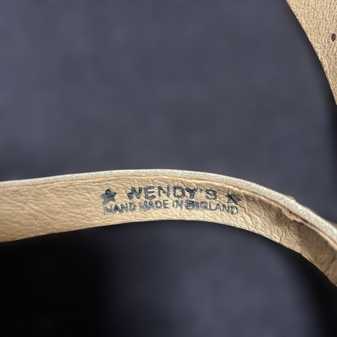 WENDY'S シングル　ピラミッド鋲　白ベルト