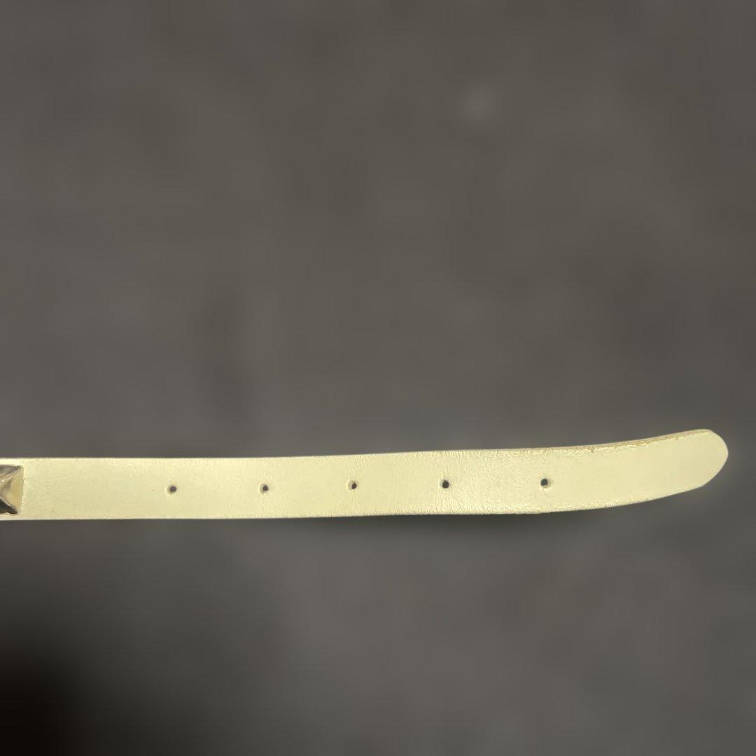 WENDY'S シングル　ピラミッド鋲　白ベルト