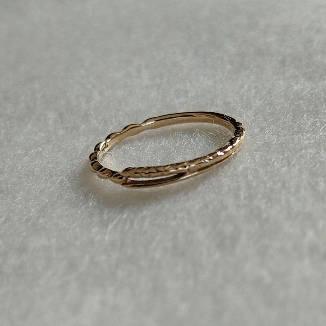 【美品】ageteアガット K5 リング 9号 シンプルリング 箱付き