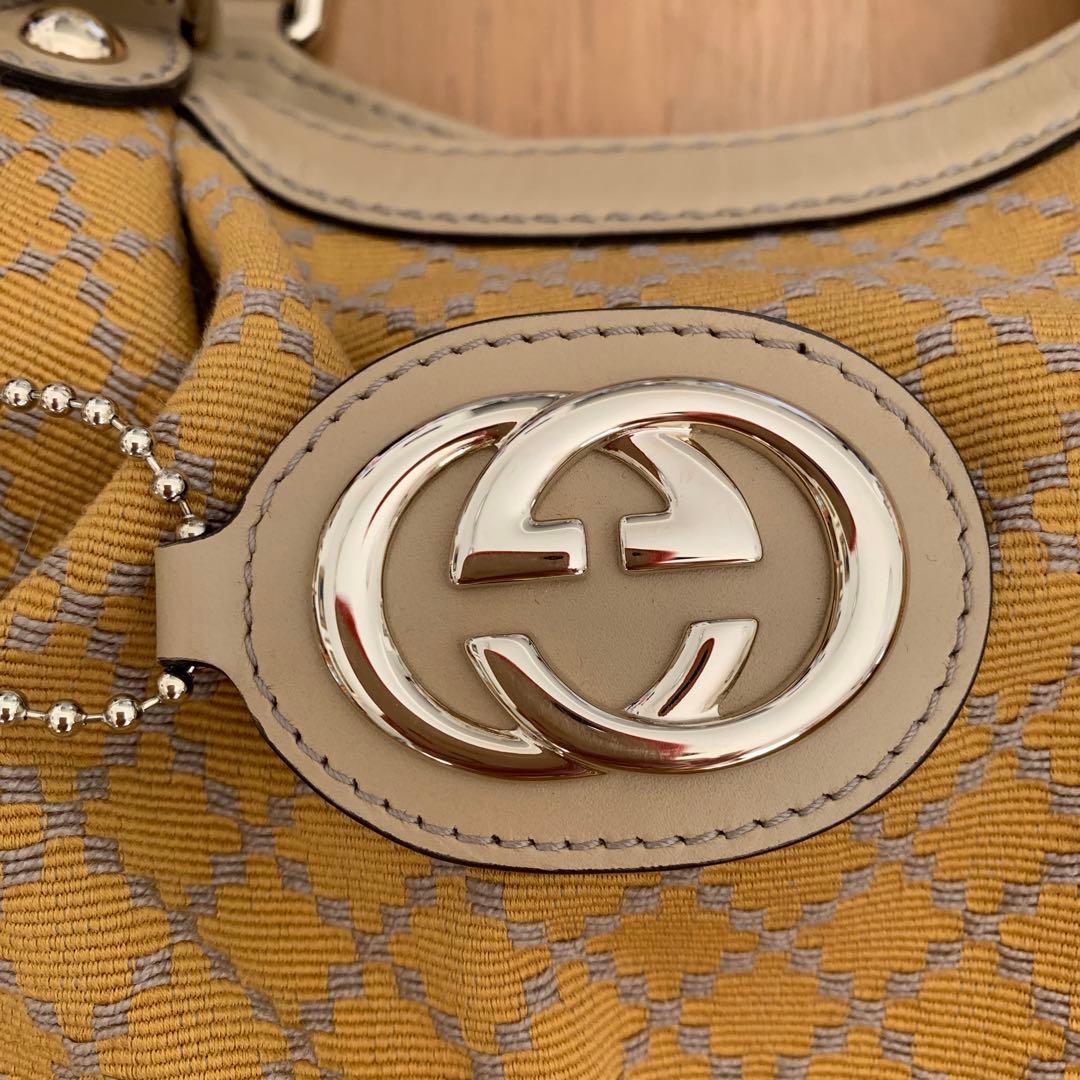 GUCCI イエロー キャンバスバッグ