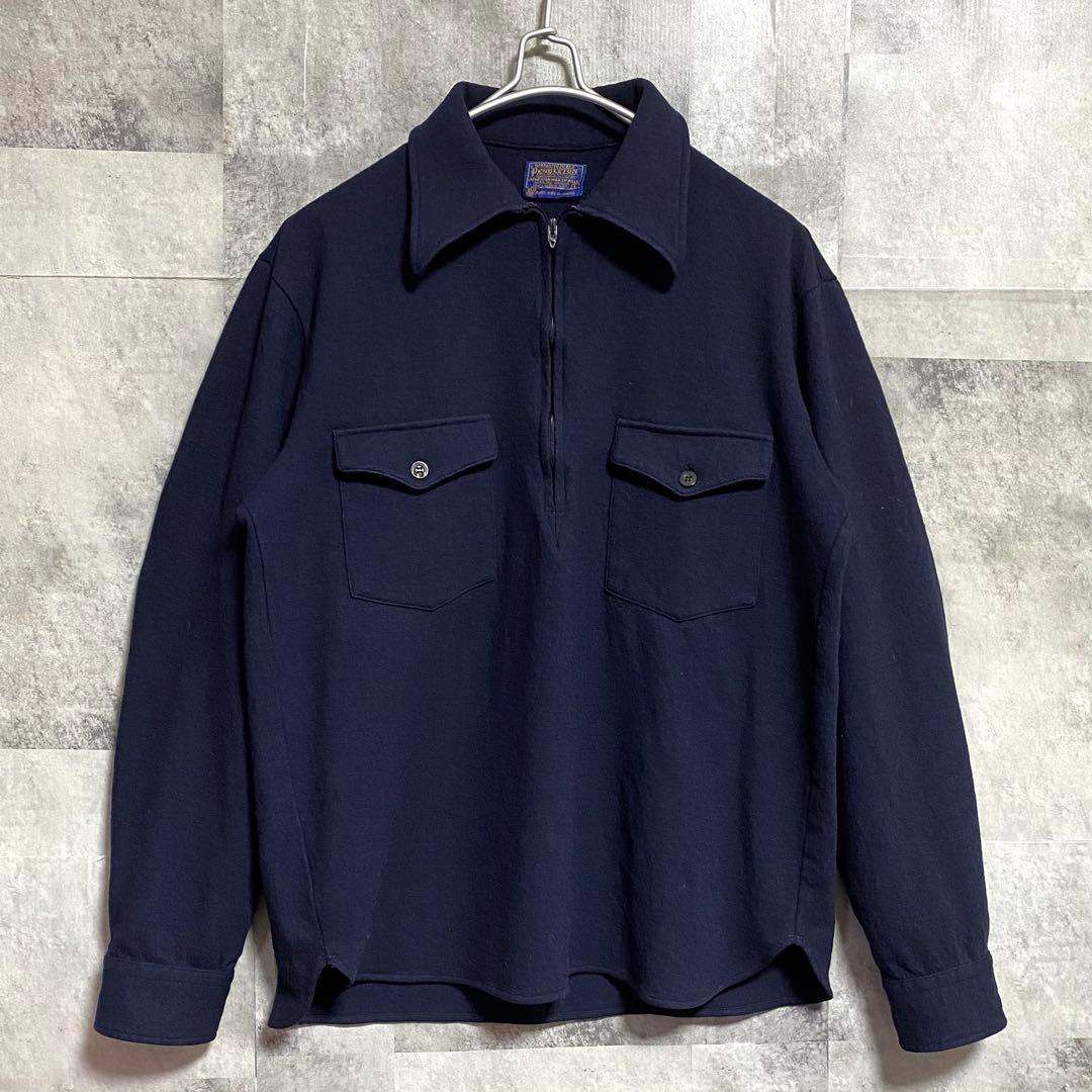 70s USA製PENDLETON ペンドルトン ウールシャツ ハーフジップ