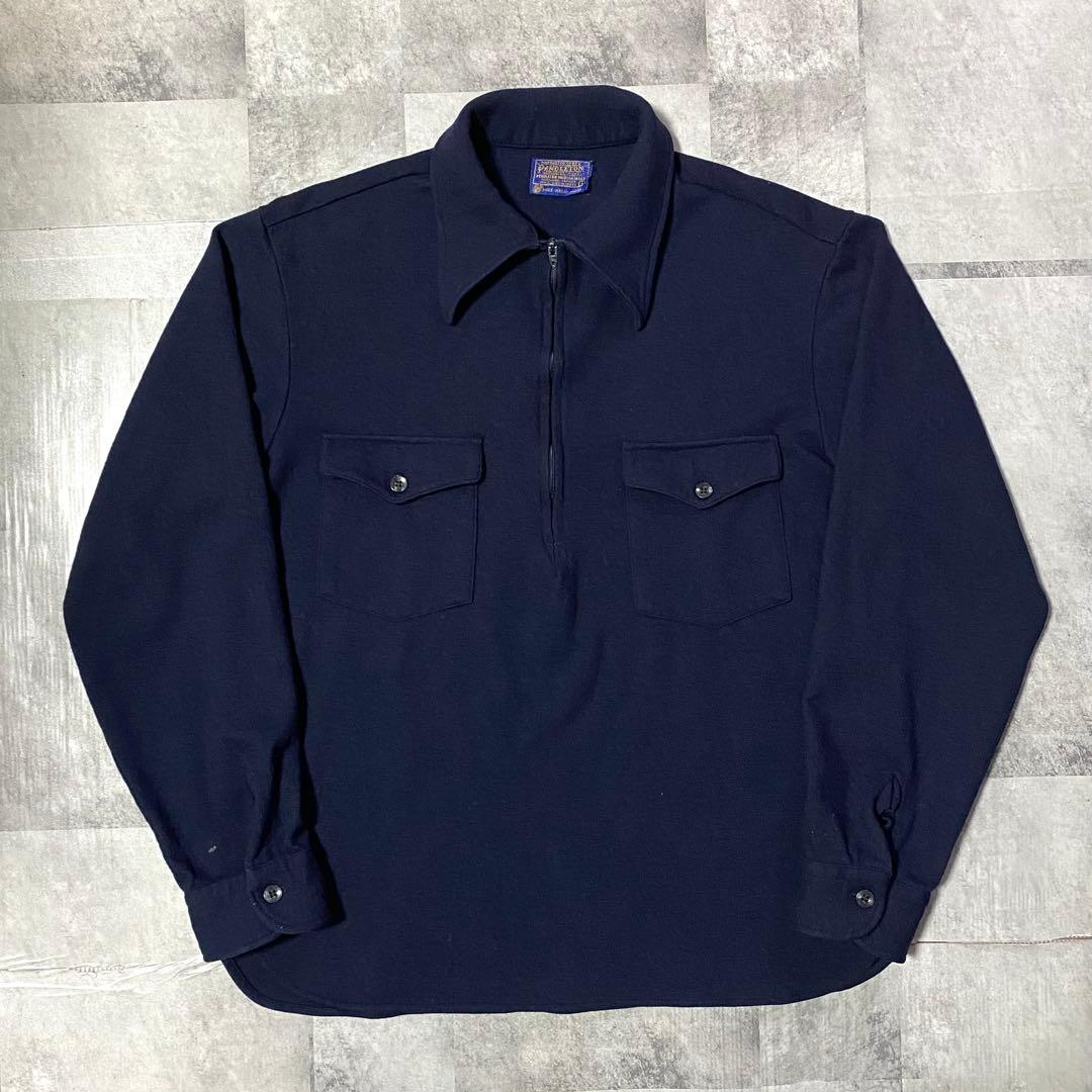 70s USA製PENDLETON ペンドルトン ウールシャツ ハーフジップ
