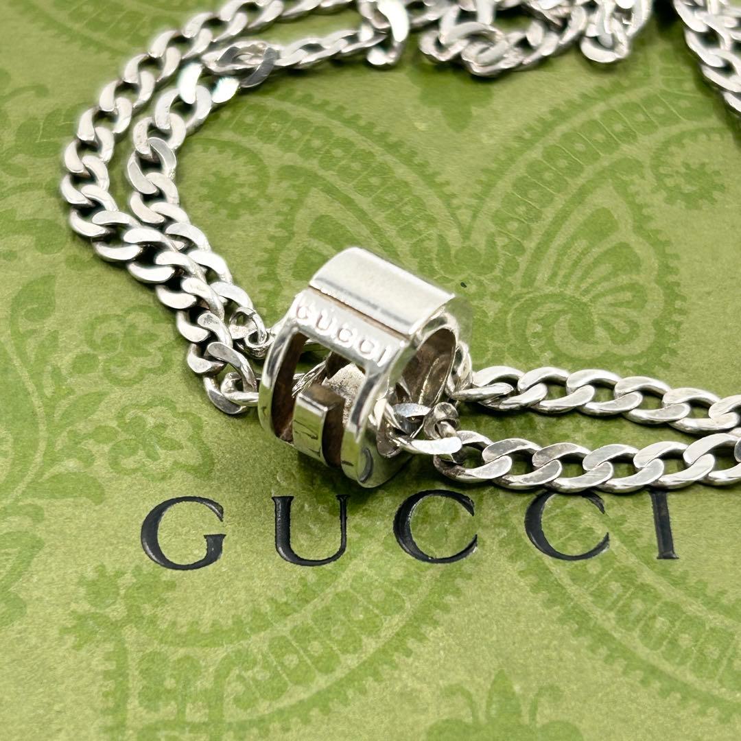 美品✨　グッチ　ネックレス　カットアウト　G シルバー925　喜平チェーン