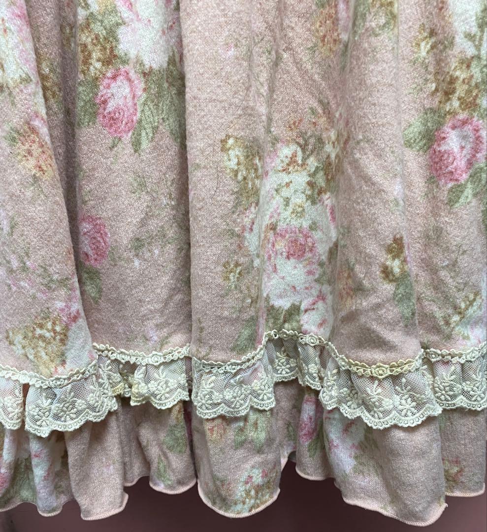 VTG！LIZ LISA リズリサ 激レア 起毛花柄ワンピース 姫系 ガーリー