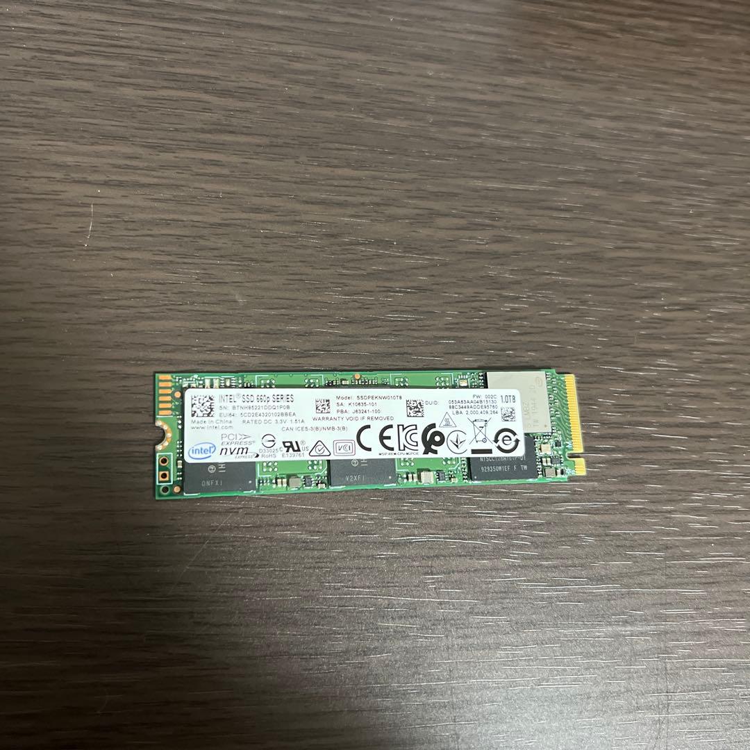 Intel M.2 SSD 1TB NVMe Gen3 動作確認済み