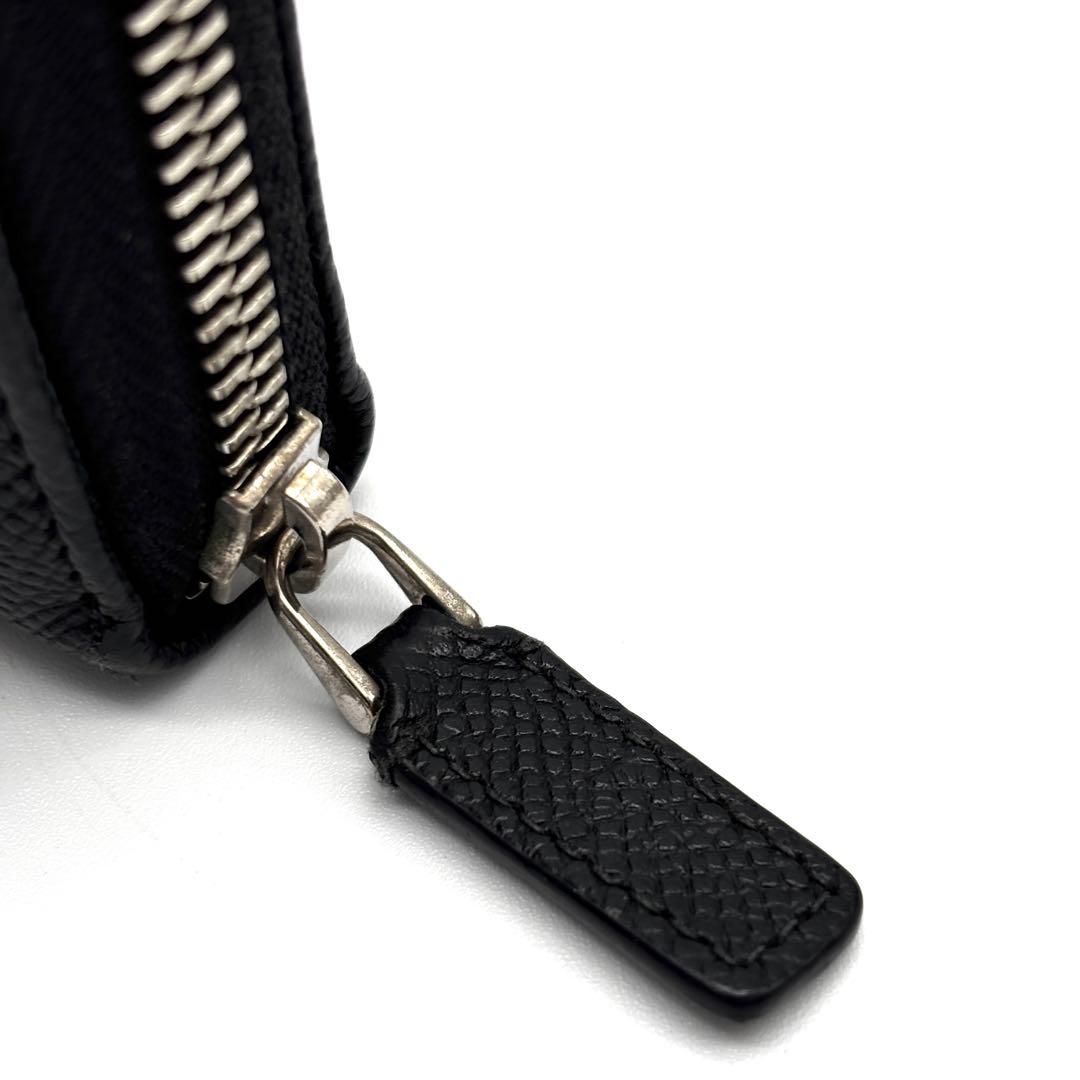 極美品・RFID ブルガリ ビーゼロワン 長財布 ラウンドジップ レザー 黒