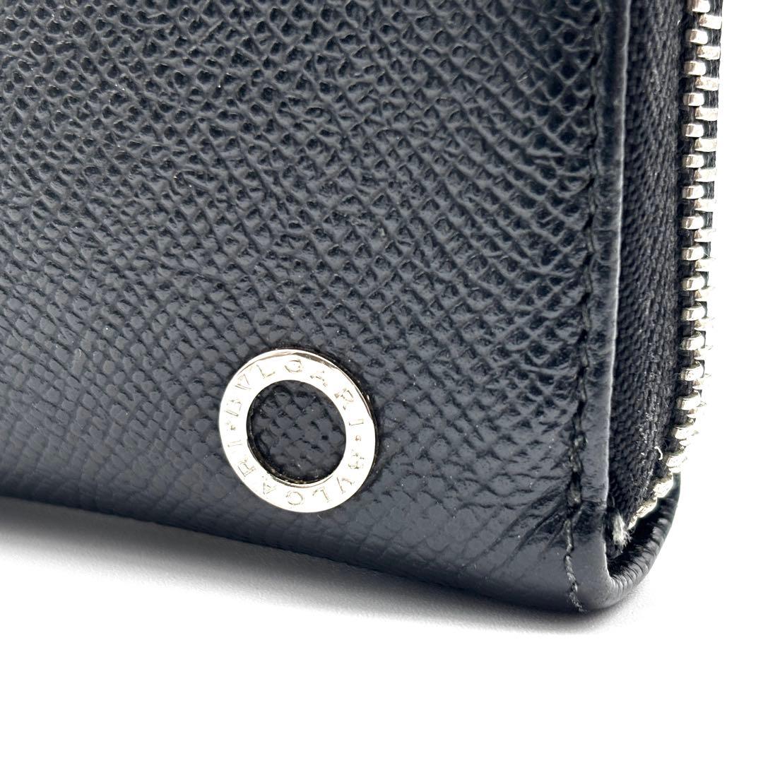 極美品・RFID ブルガリ ビーゼロワン 長財布 ラウンドジップ レザー 黒