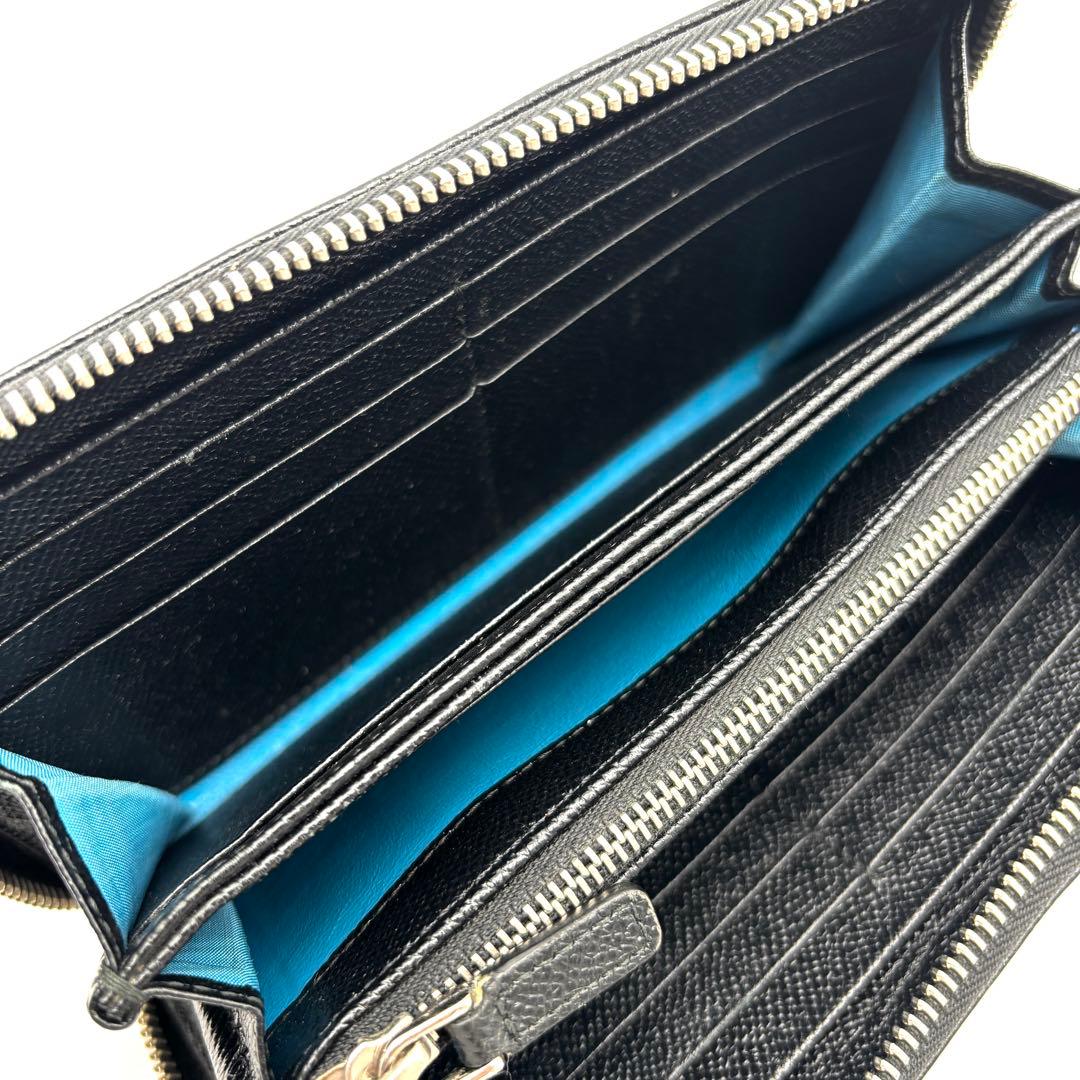 極美品・RFID ブルガリ ビーゼロワン 長財布 ラウンドジップ レザー 黒