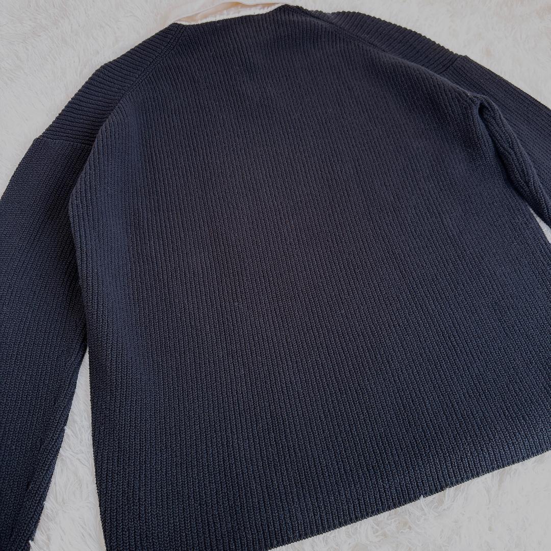 ETRE TOKYO ラガーシャツニットプルオーバー ネイビー