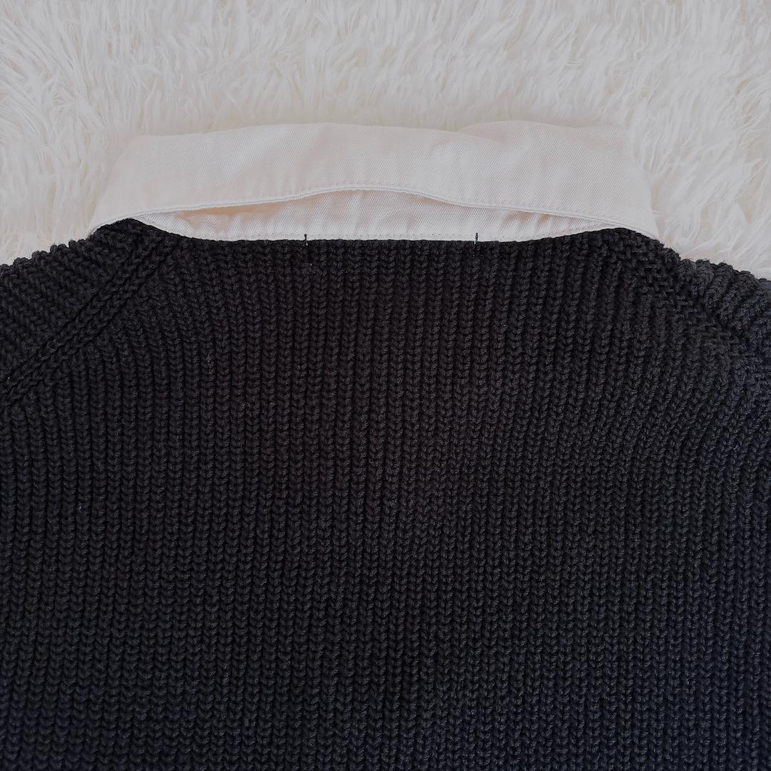 ETRE TOKYO ラガーシャツニットプルオーバー ネイビー