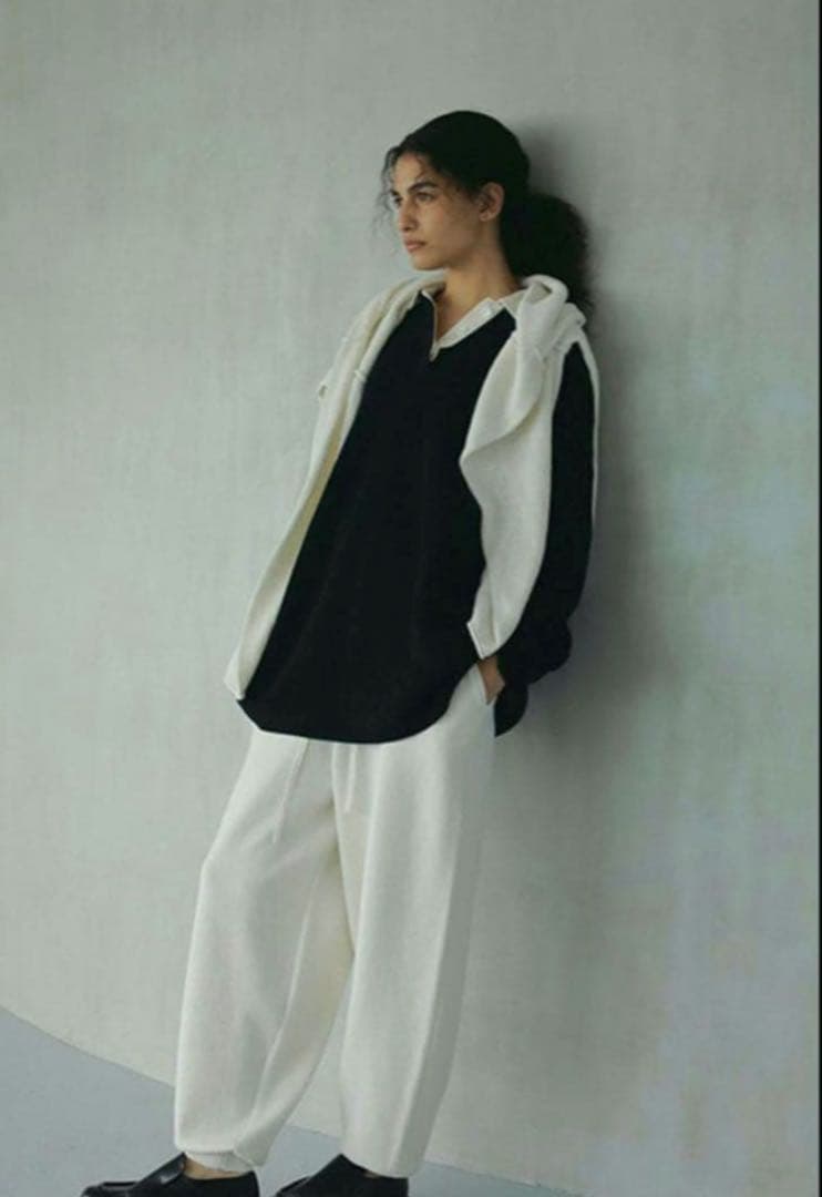 ETRE TOKYO ラガーシャツニットプルオーバー ネイビー