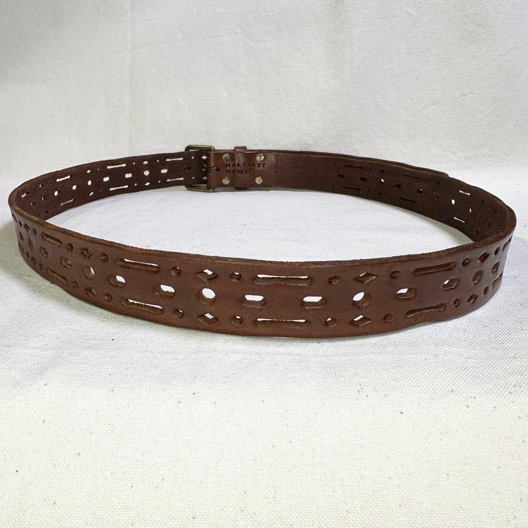 マーガレットハウエル デザイン ブラウンレザーベルト イギリス製
