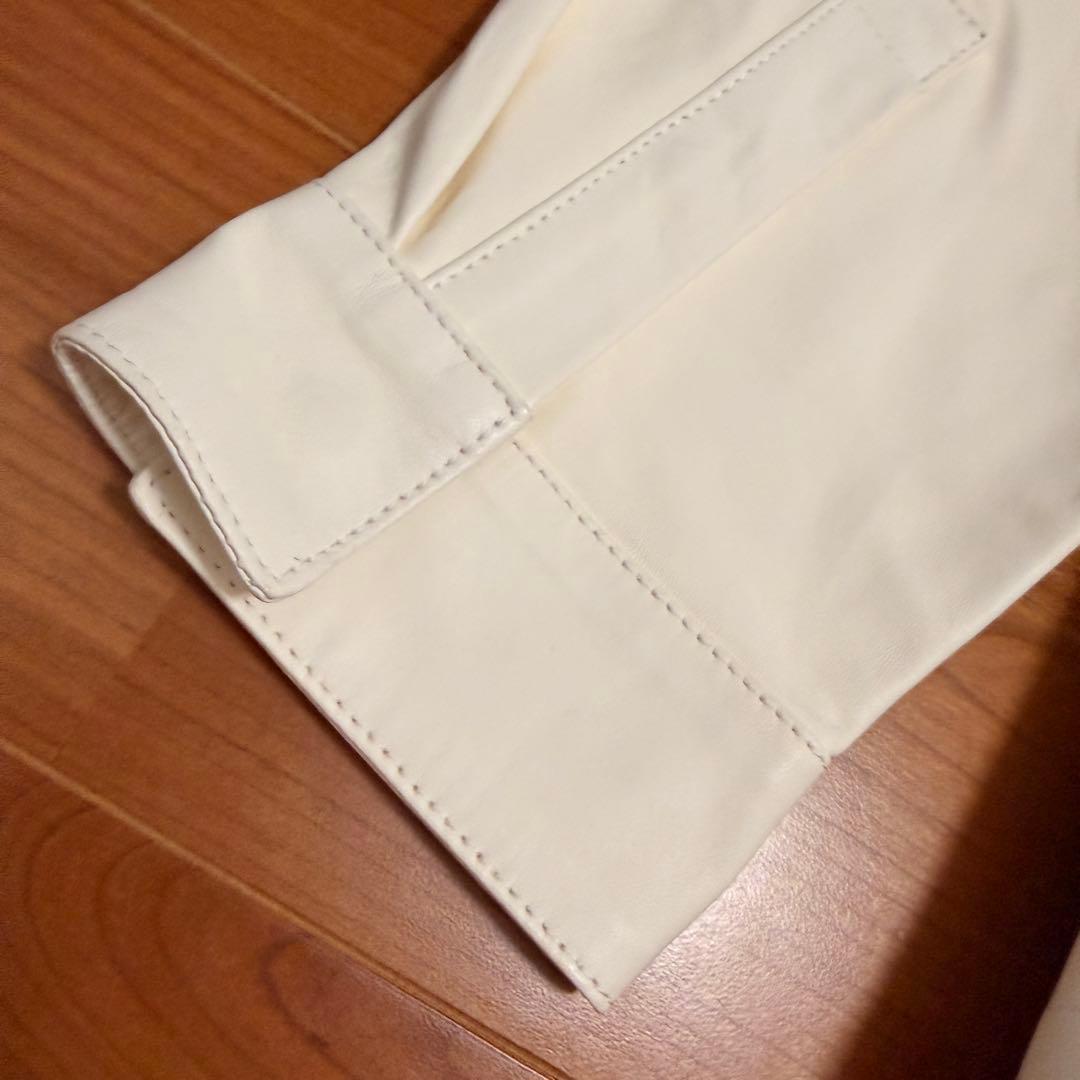 【タグ付き】ダンヒル イタリア製 ラムレザー ジャケット 羊革 オフホワイト