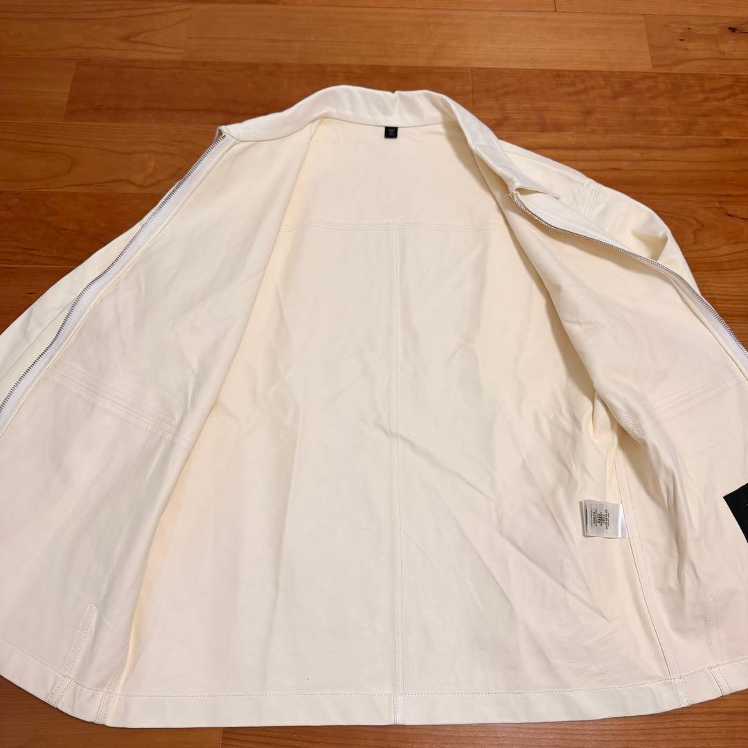 【タグ付き】ダンヒル イタリア製 ラムレザー ジャケット 羊革 オフホワイト
