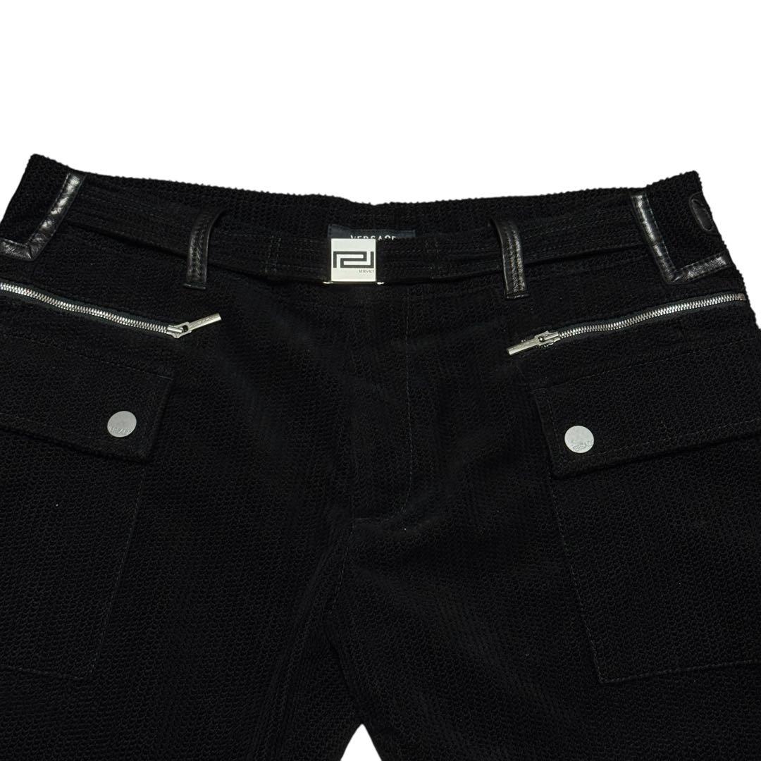パンツ VERSACE Corduroy Leather Trim Pants L