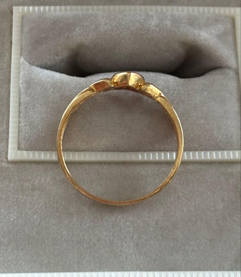 ハート型ルビーリング18k