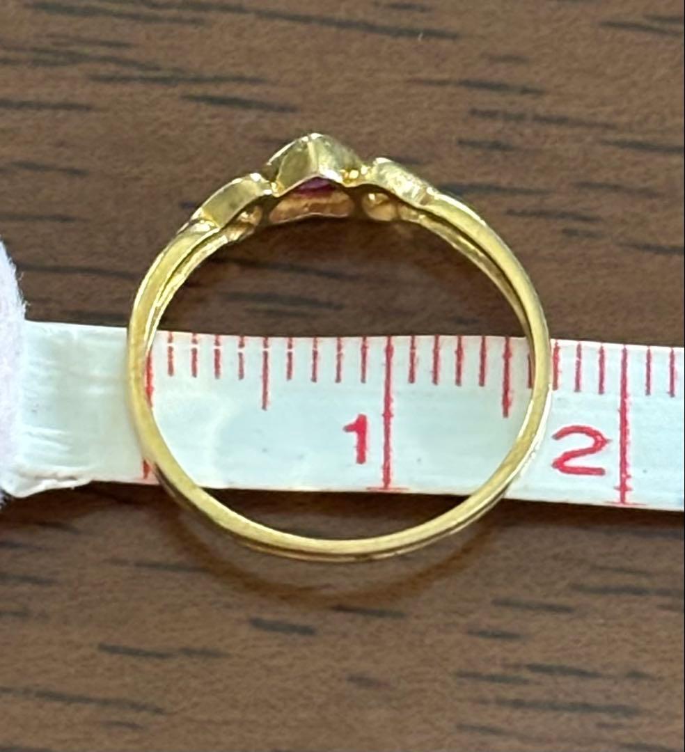 ハート型ルビーリング18k