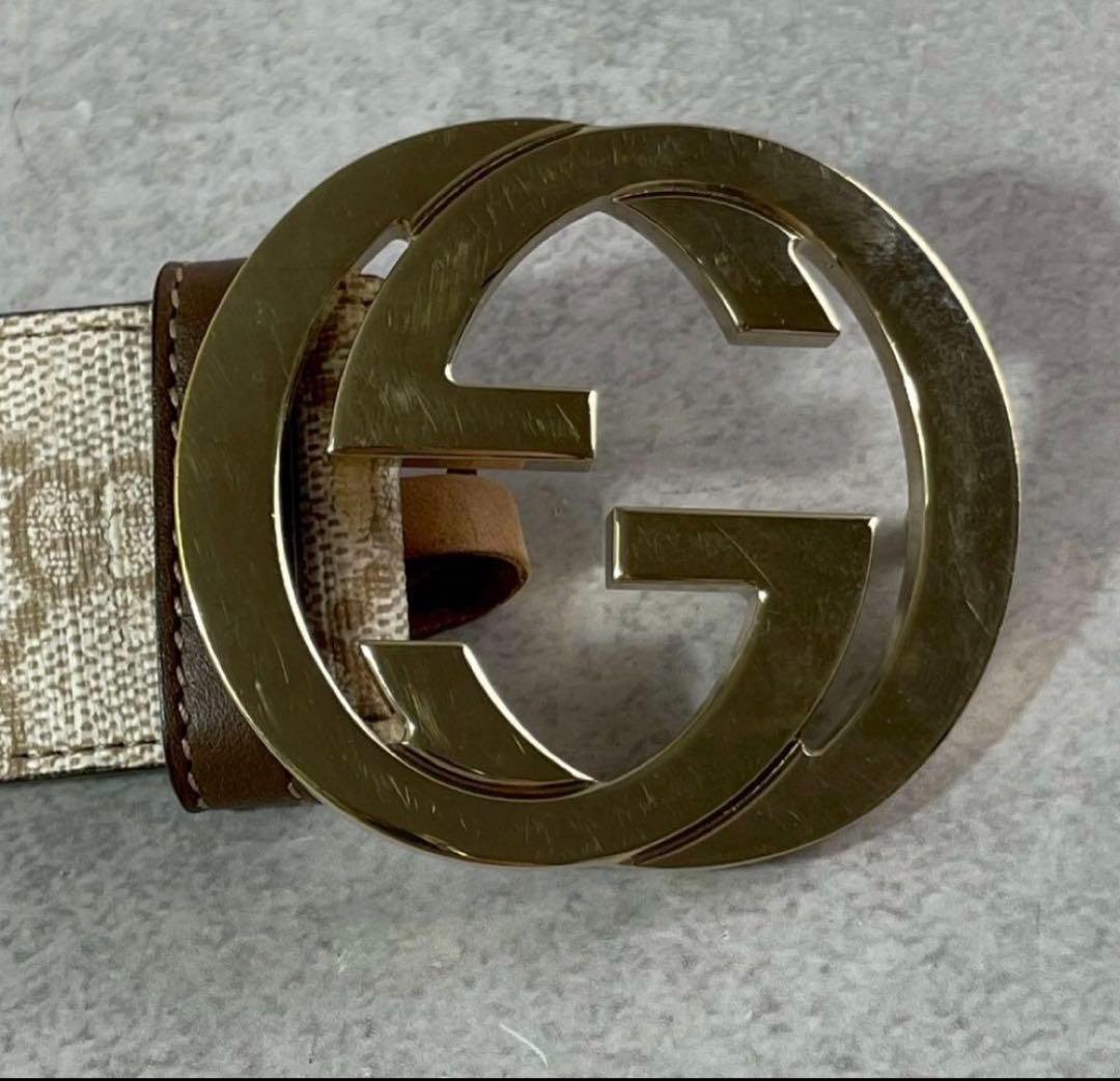 GUCCI ベルト GGスプリーム インターロッキング デカロゴ