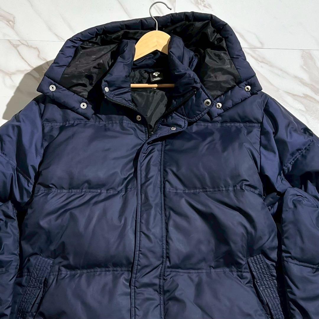 【極美品◦XL✨】DESCENTE 2way ダウンコート ロング丈 ネイビー