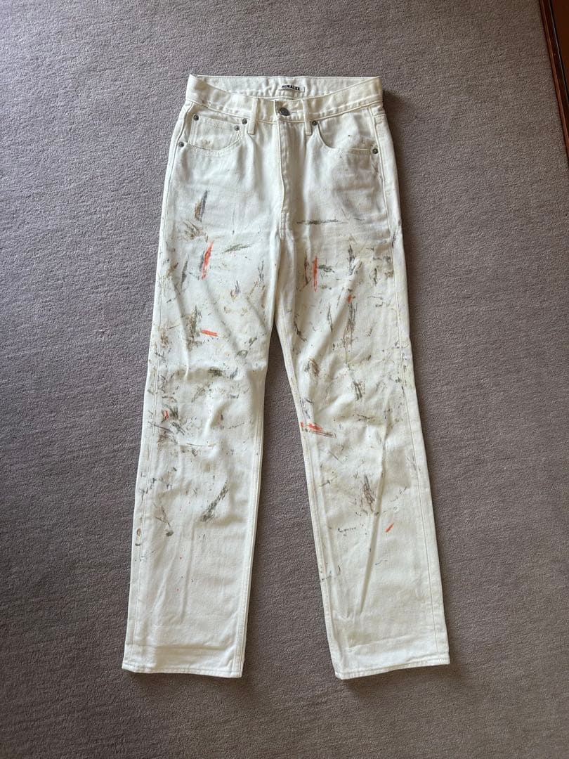 AURALEE ペイント加工 ストレートデニム