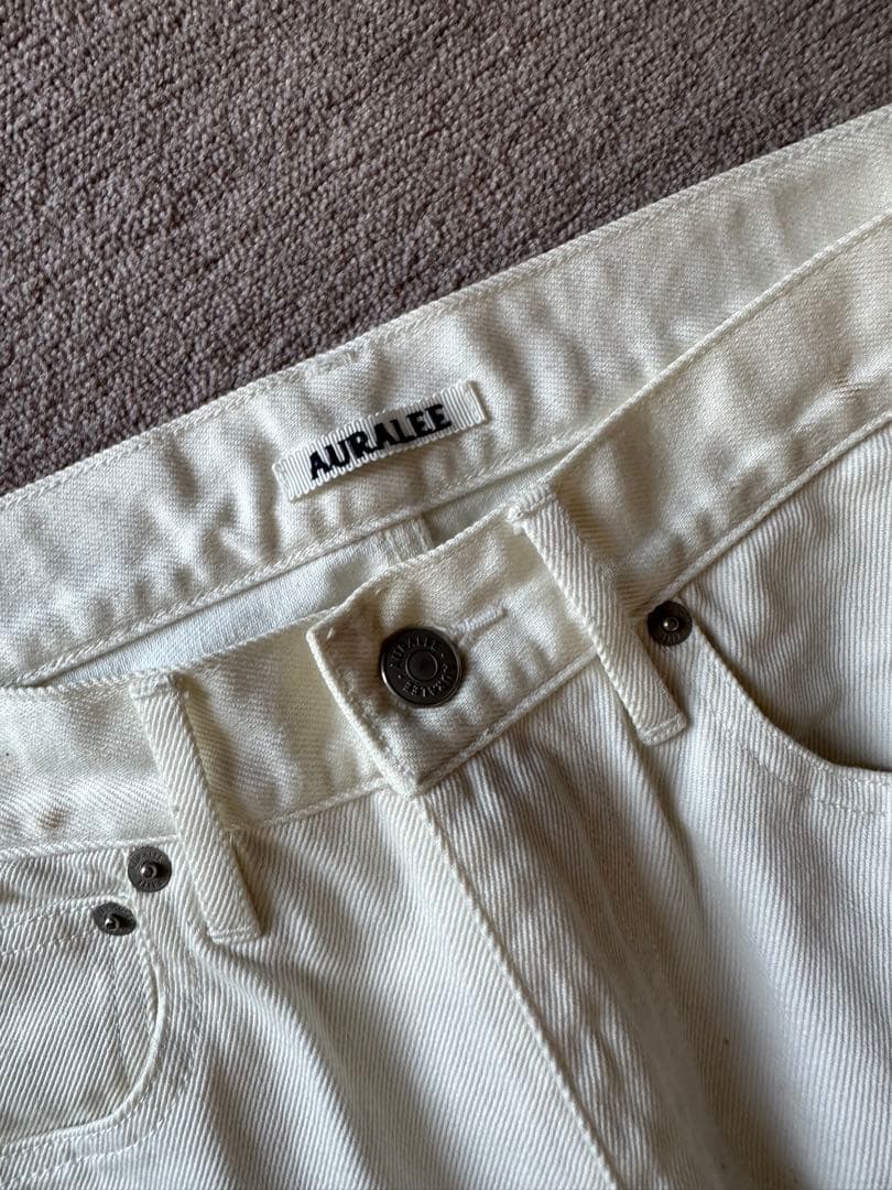 AURALEE ペイント加工 ストレートデニム