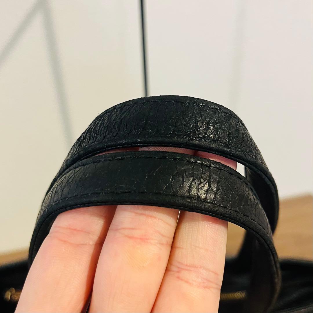 ハッシュタグ トートバッグ レザー 肩掛け A4可 ブラック