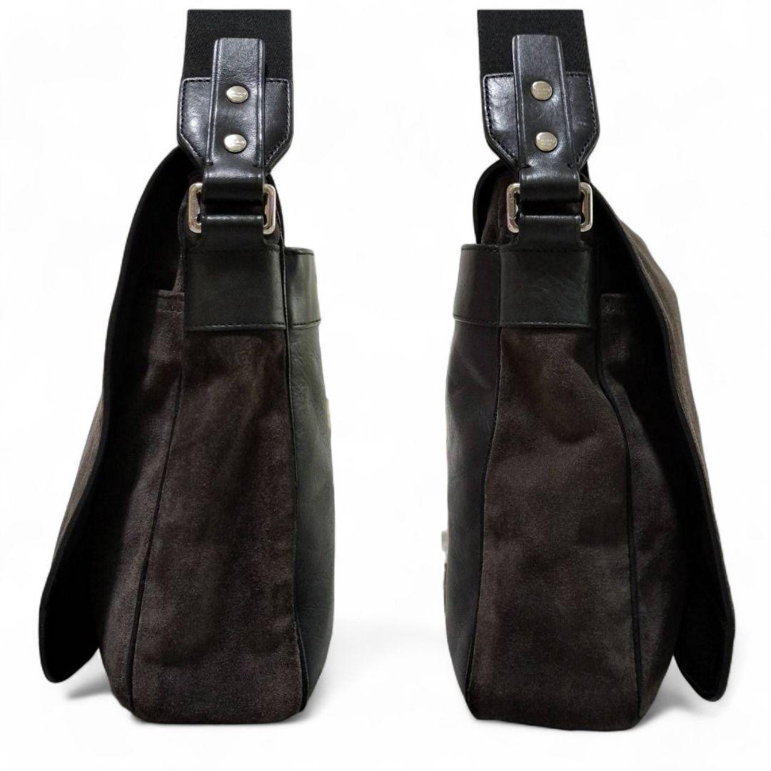 【美品】 コーチ メッセンジャーバッグ ブリーカー クーリエ スエード A4