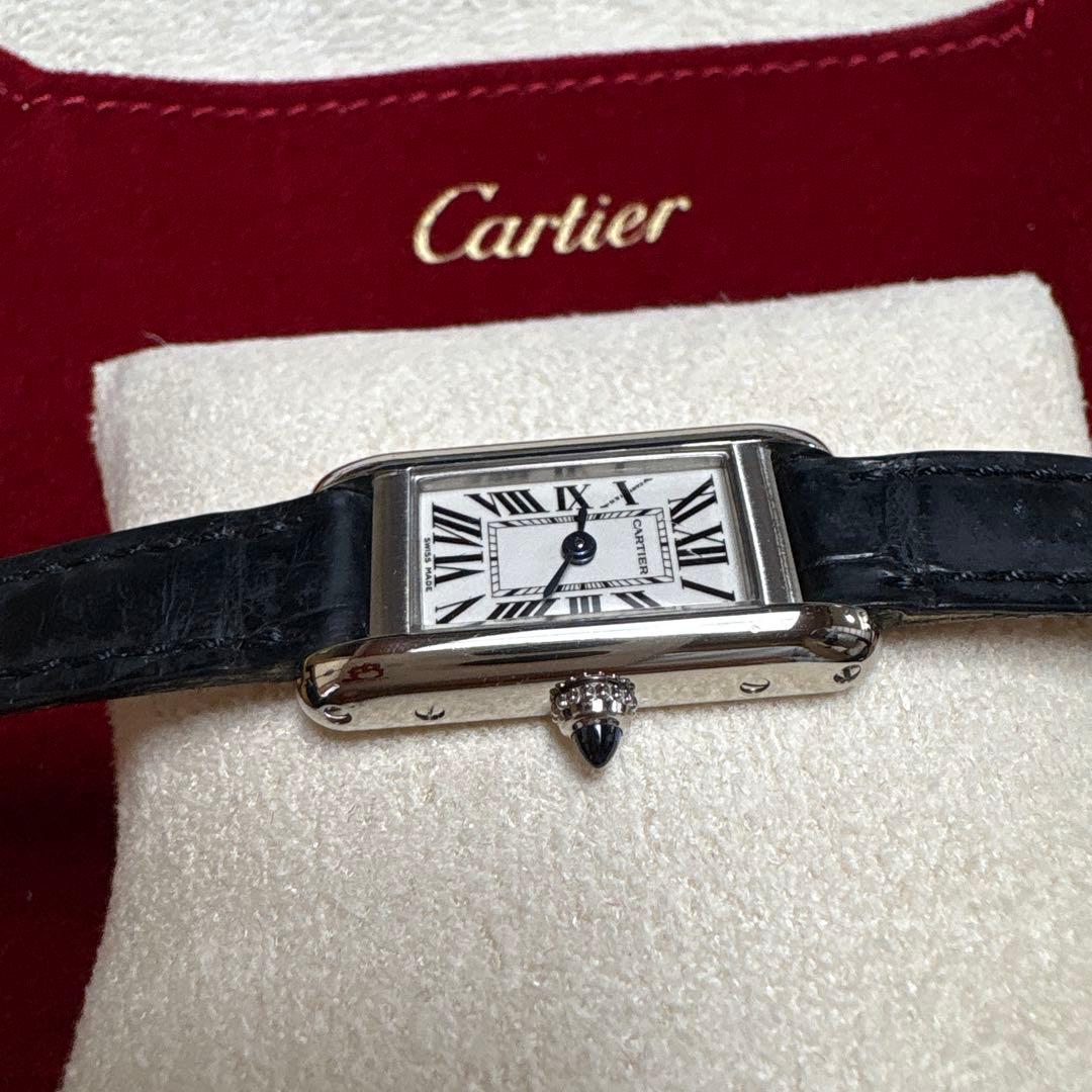 Cartier K18WG 18金 金時計 タンク アロンジェ 750