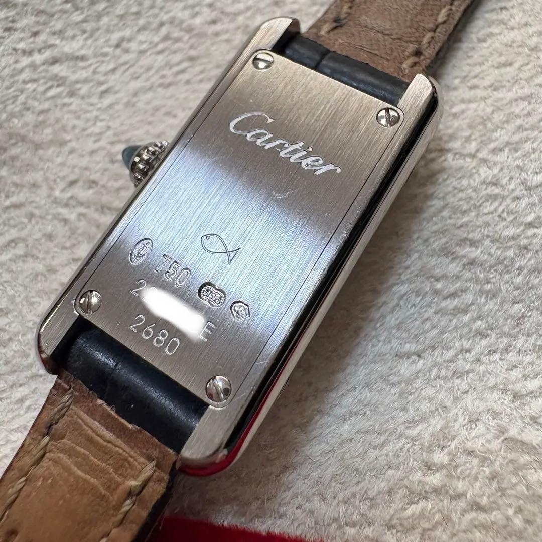 Cartier K18WG 18金 金時計 タンク アロンジェ 750