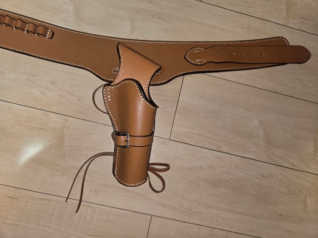 East.A ウエスタンガンベルト 牛革製 ブラウン Mサイズ No.001-M