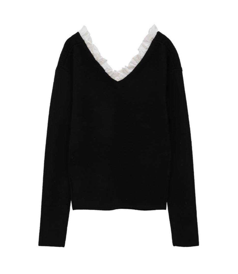 p*i様 CLANE FRILL V NECK KNIT TOPS