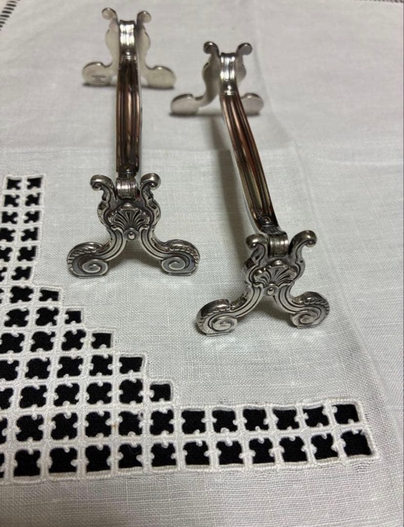 クリストフル　希少　コキーユのナイフレスト　アンティターニッシュの収納袋付き