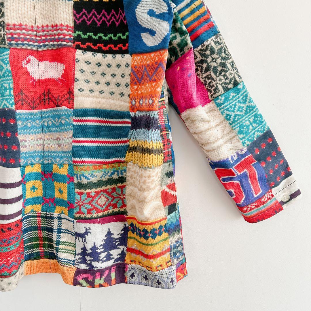 desertic 総柄 パッチワーク風 プリント ジャケット 1点物