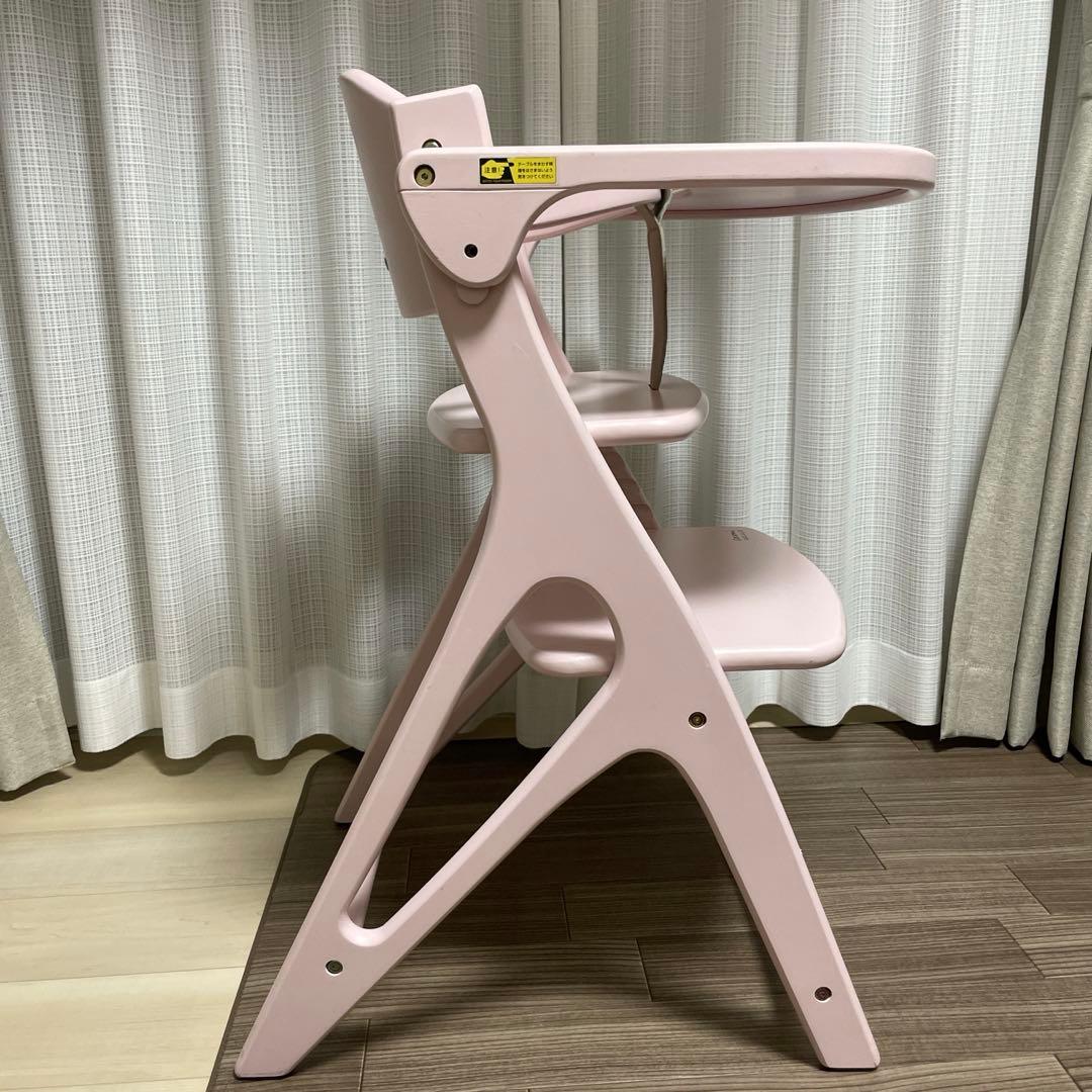 【希少色】　ヤマトヤ　ハイチェア　アッフルチェア　テーブル　ピンク