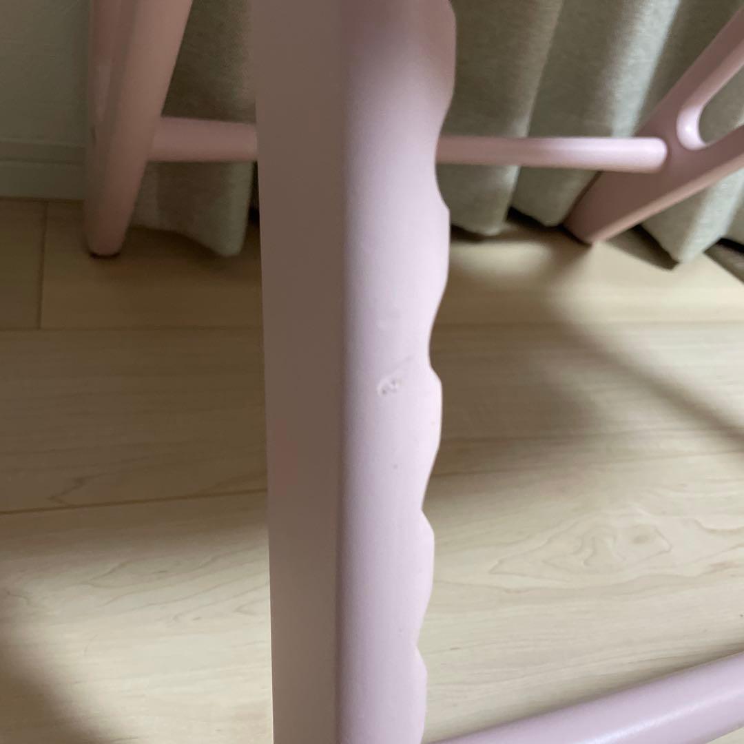 【希少色】　ヤマトヤ　ハイチェア　アッフルチェア　テーブル　ピンク