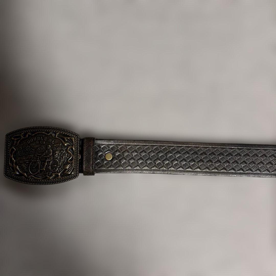 RRL バスケット ウィーブエンボスド レザーベルト