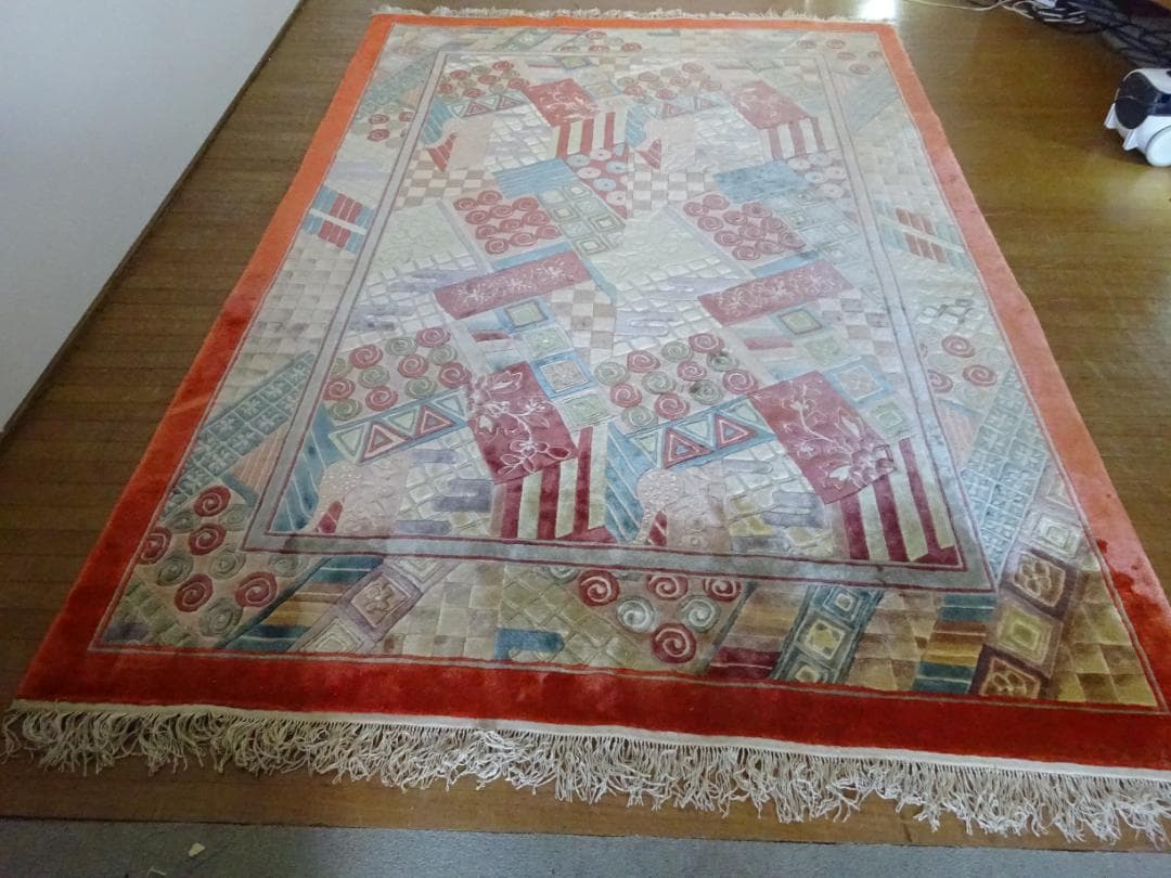 中国段通　シルク　120段　247×166センチ　センターラグ　高級絨毯