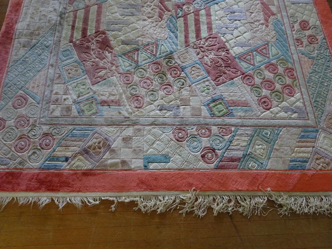 中国段通　シルク　120段　247×166センチ　センターラグ　高級絨毯